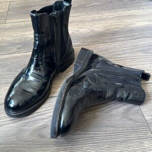 Black Jeffery Campbell crocodile embossed leather boots size 8